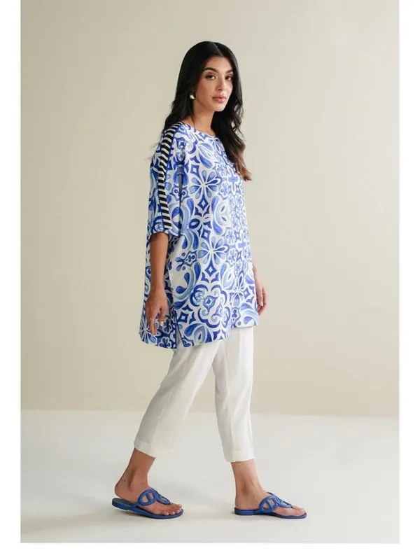 Blue_Linen_Relaxed_Fit_Printed_Kurta_For_Women