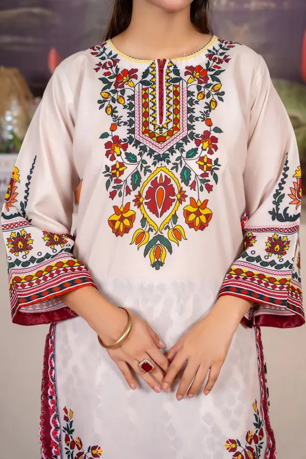 Cream_Korean_Bsy_Printed_Straight_Kurta_Set_For_Women