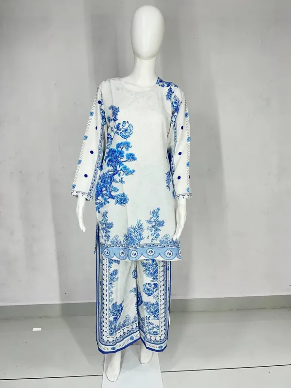 White_Rayon_Straight_Floral_Kurta_Palazzo_Set_For_Women
