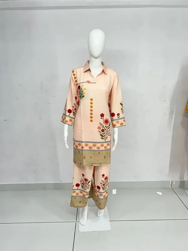 Peach_Rayon_Straight_Kurta_Palazzo_Set_For_Women