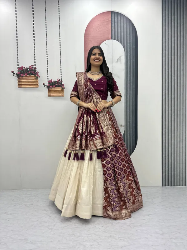 Maroon_Embroidered_Lehenga_Choli_Set_For_Women