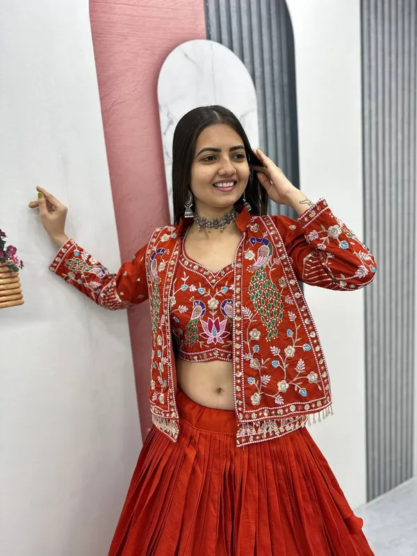 Red_Embroidered_Lehenga_Choli_Set_For_Women