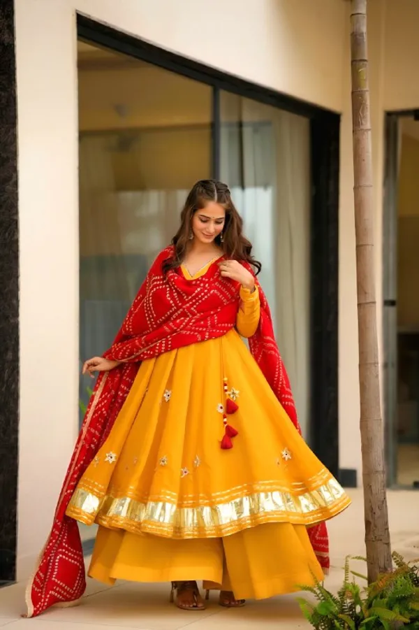 Mustard_Embroidered_Anarkali_Suit_Set_For_Women