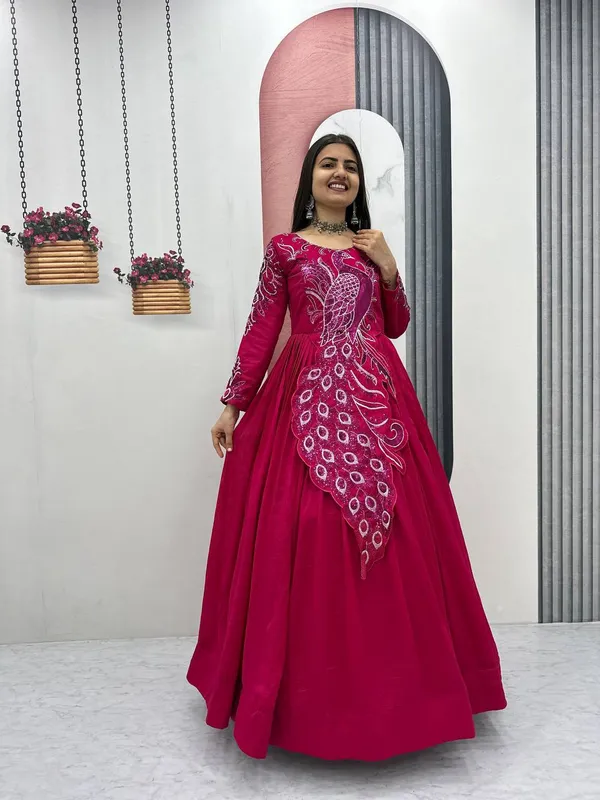 Magenta_Embroidered_Anarkali_Gown_For_Women