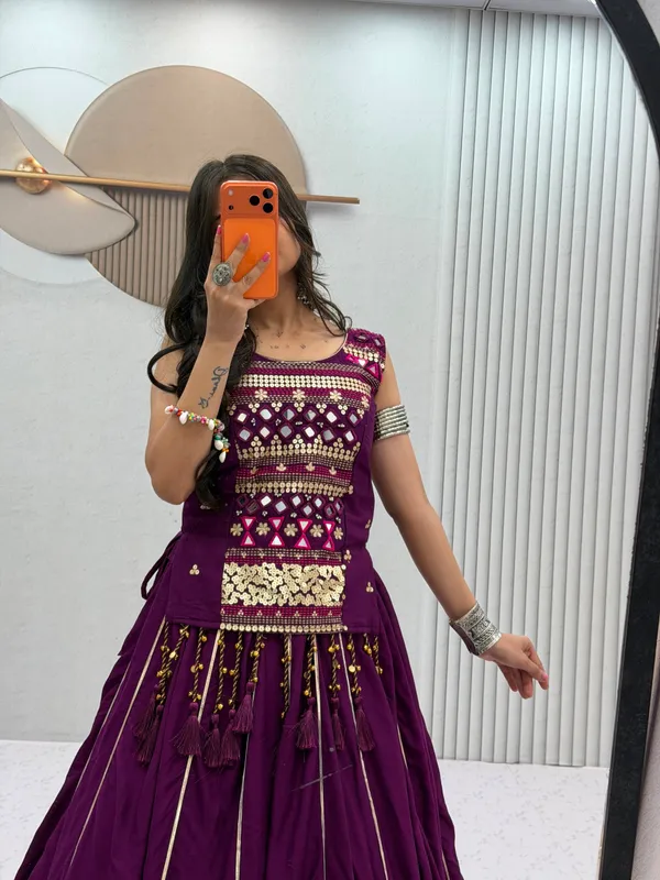 Purple_Embellished_Lehenga_Choli_Set_For_Women