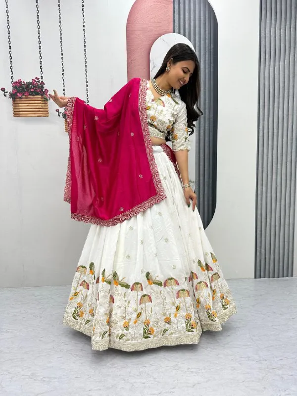 White_Floral_Embroidered_Lehenga_Choli_Set_For_Women