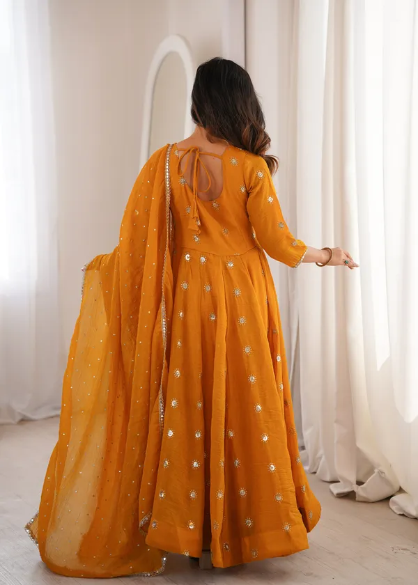 Orange_Embroidered_Anarkali_Suit_Set_For_Women