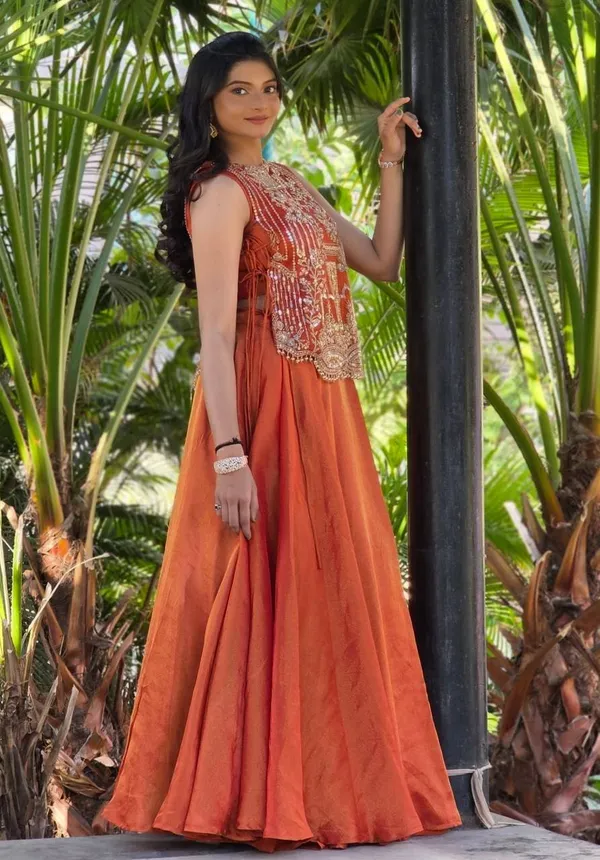Orange_Embroidered_Anarkali_Gown_For_Women