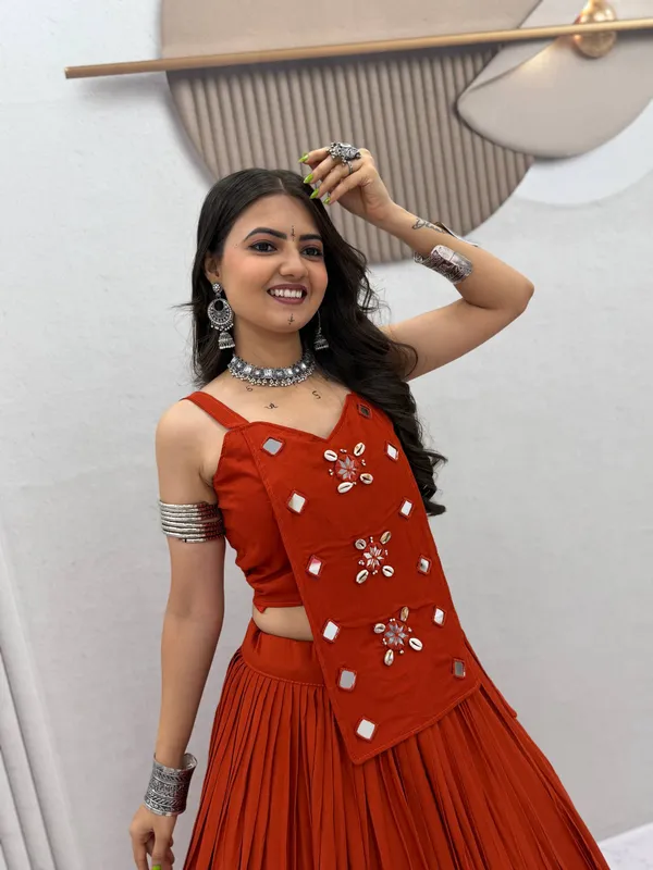 Red_Embellished_Flared_Lehenga_Choli_Set_For_Women