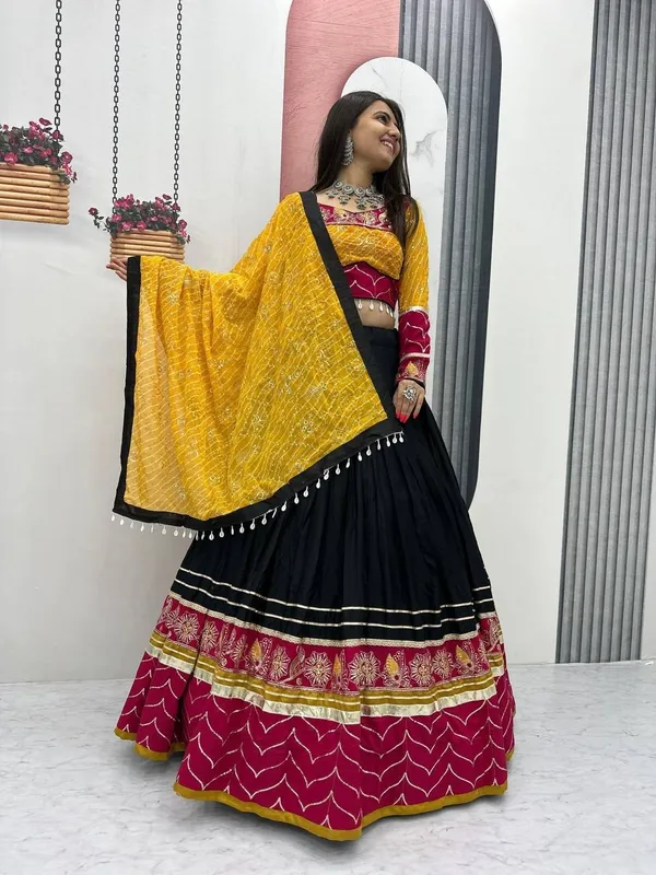 Yellow_Printed_Lehenga_Choli_Set_For_Women
