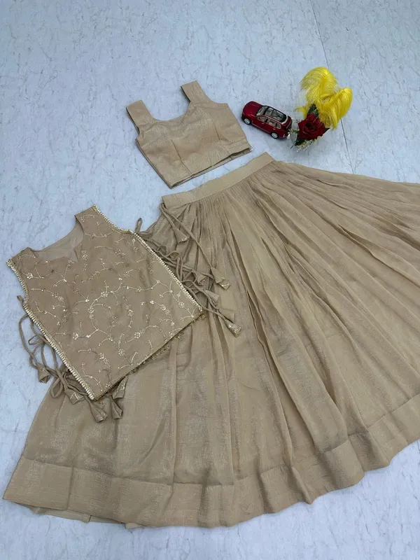 Beige_Embroidered_Flared_Lehenga_Set_For_Women