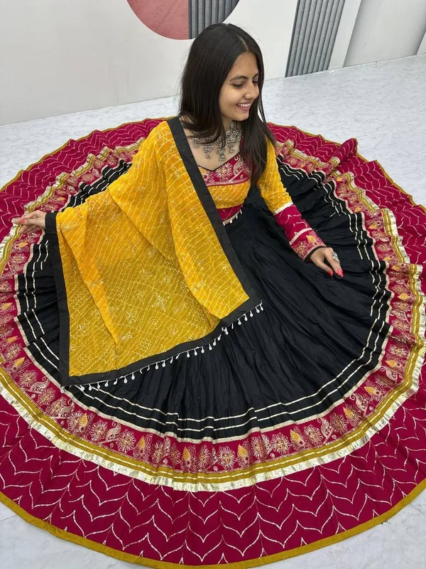 Yellow_Printed_Lehenga_Choli_Set_For_Women