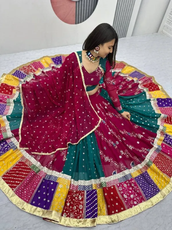 Maroon_Teal_Embellished_Lehenga_Choli_For_Women