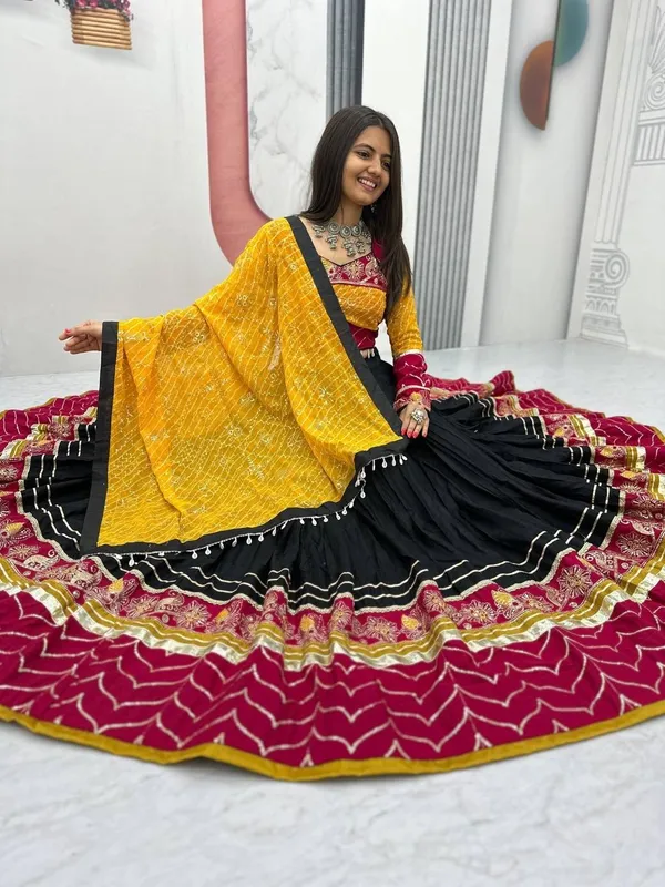 Yellow_Printed_Lehenga_Choli_Set_For_Women