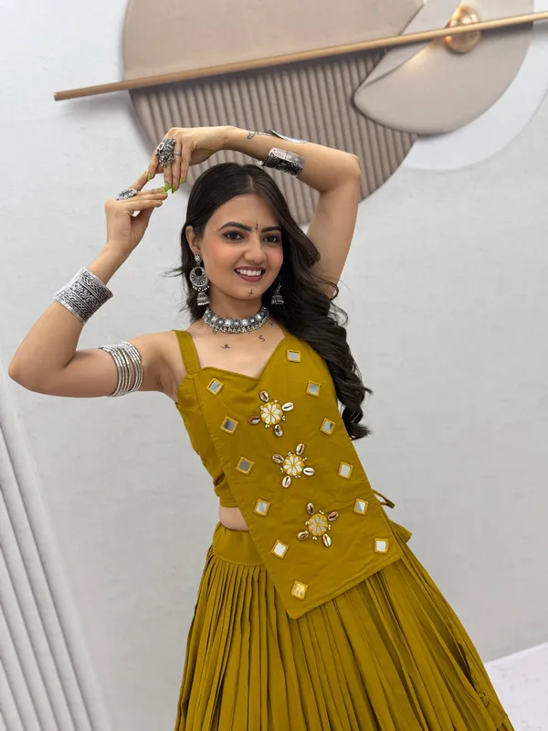 Mustard_Embellished_Lehenga_Choli_For_Women