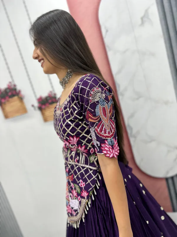 Purple_Embroidered_Lehenga_Choli_Set_For_Women