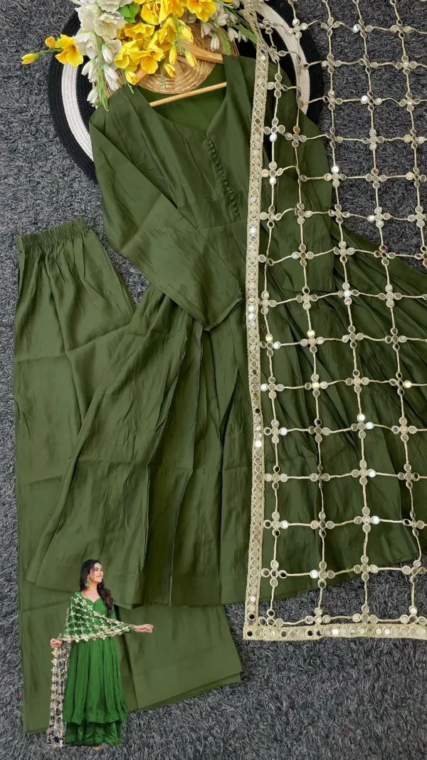 Green_Flared_Anarkali_Suit_Set_With_Dupatta_For_Women