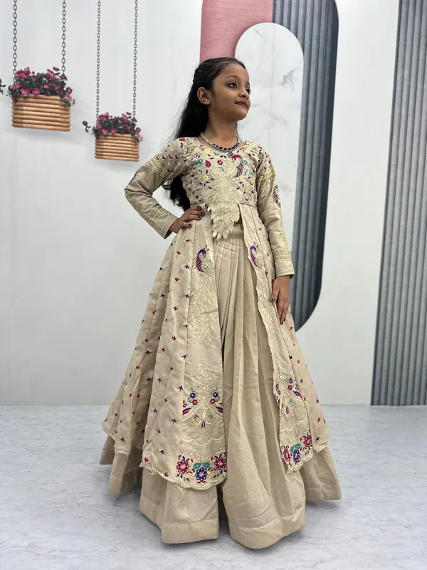 Beige_Embroidered_Anarkali_Dress_For_Girls