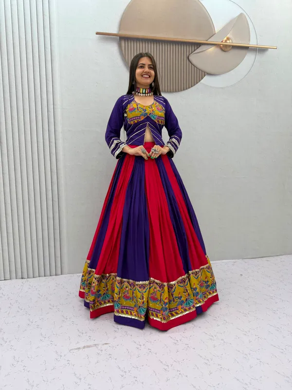 Purple_And_Red_Embroidered_Lehenga_Choli_For_Women