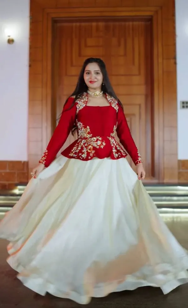 Red_And_White_Embroidered_Lehenga_Set_For_Women