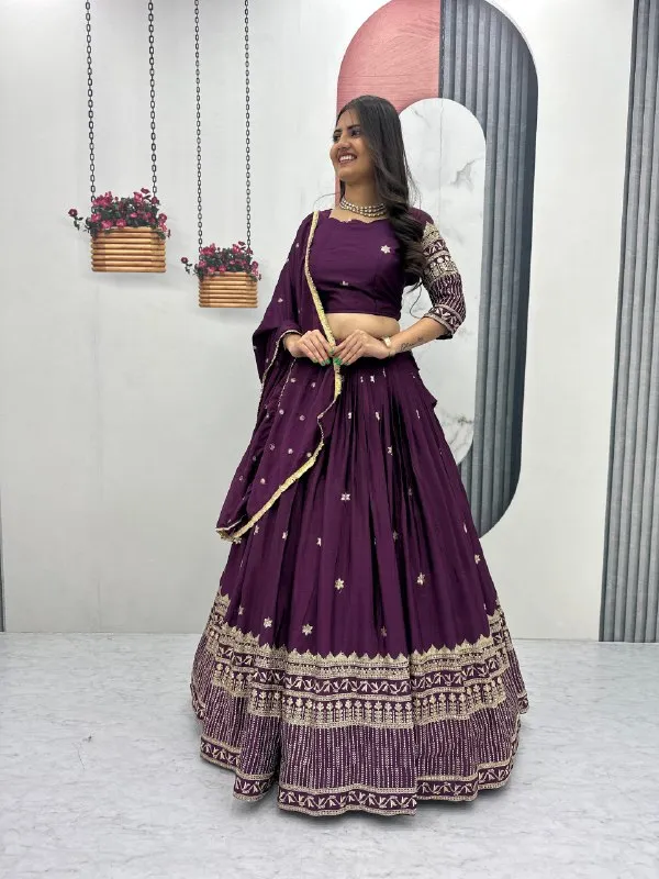 Purple_Embroidered_Lehenga_Choli_Set_For_Women