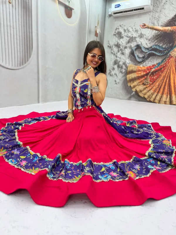 Pink_Embroidered_Flared_Lehenga_Choli_For_Women
