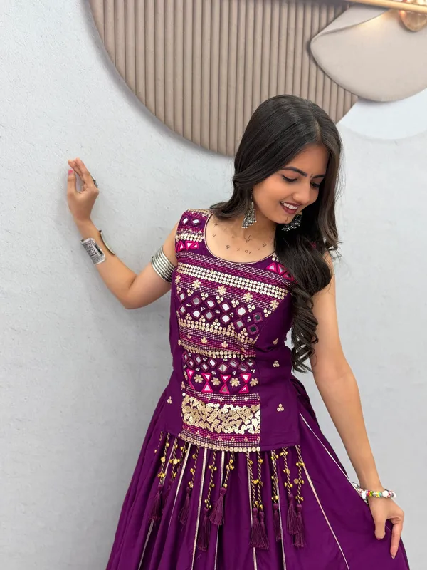 Purple_Embellished_Lehenga_Choli_Set_For_Women