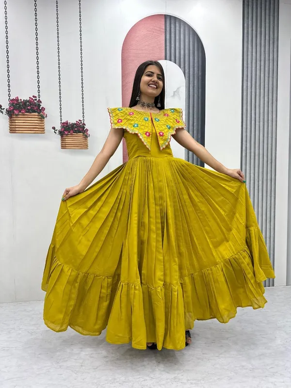Yellow_Embroidered_Flared_Maxi_Dress_For_Women