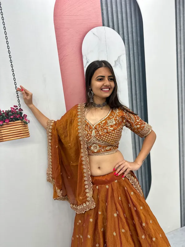 Orange_Embroidered_Lehenga_Choli_For_Women