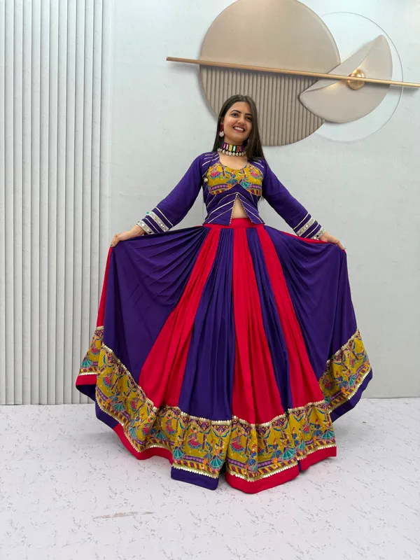 Purple_And_Red_Embroidered_Lehenga_Choli_For_Women