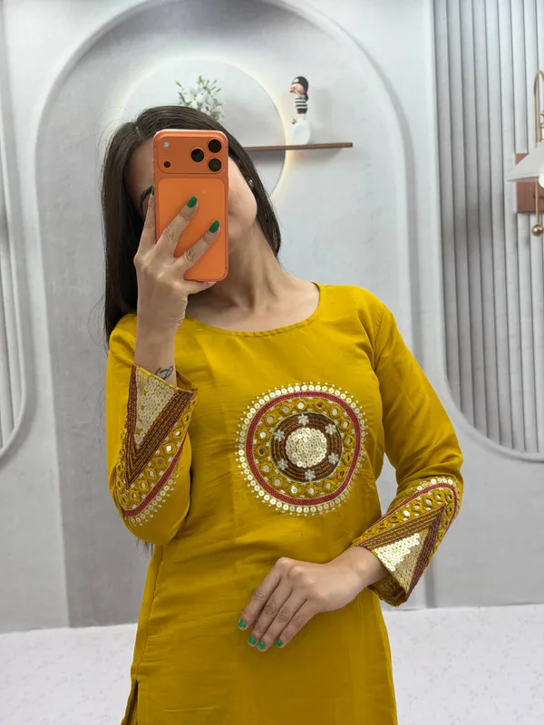 Yellow_Embroidered_Straight_Kurta_Set_For_Women
