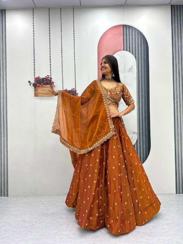 Orange_Embroidered_Lehenga_Choli_For_Women
