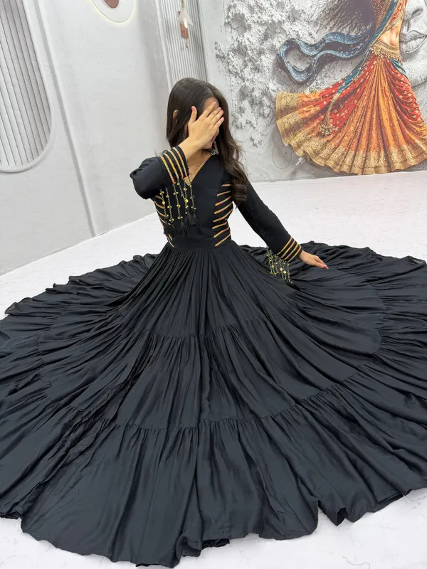 Black_Full_Sleeve_Flared_Anarkali_Dress_For_Women