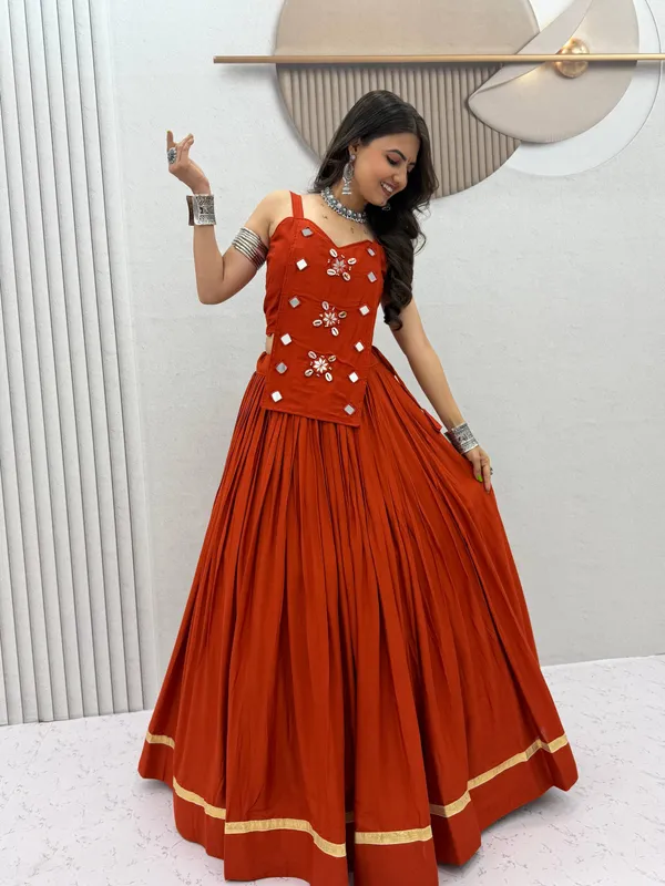 Red_Embellished_Flared_Lehenga_Choli_Set_For_Women