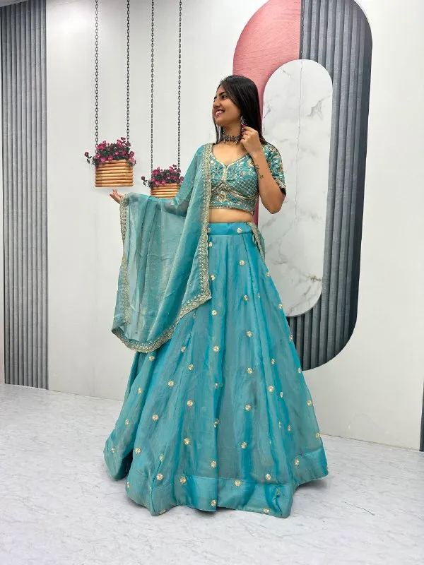 Turquoise_Embroidered_Lehenga_Set_For_Women