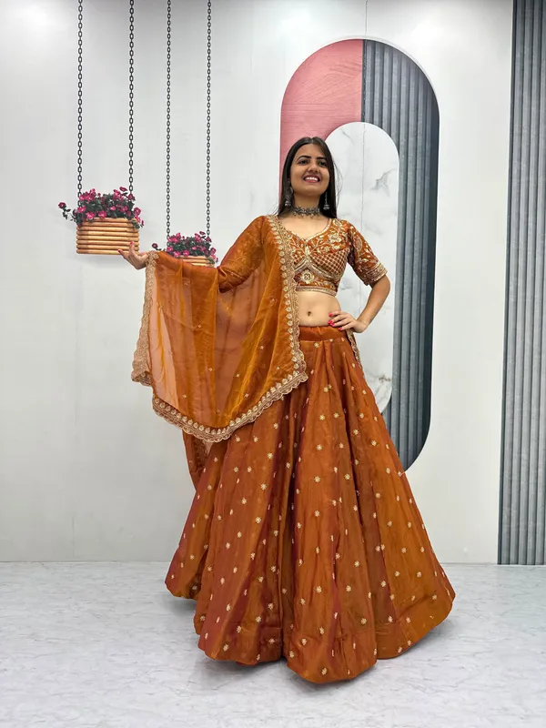 Orange_Embroidered_Lehenga_Choli_For_Women