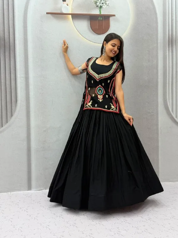 Black_Embroidered_Lehenga_Choli_Set_For_Women