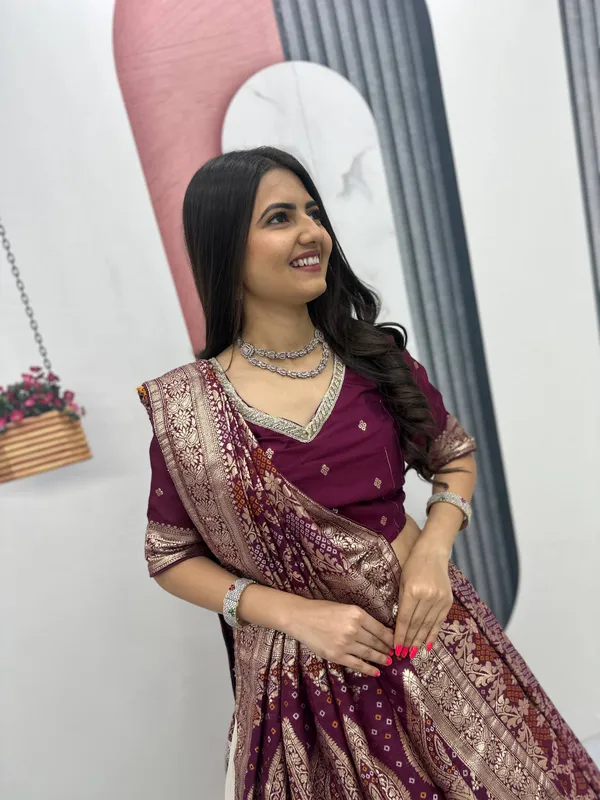 Maroon_Embroidered_Lehenga_Choli_Set_For_Women