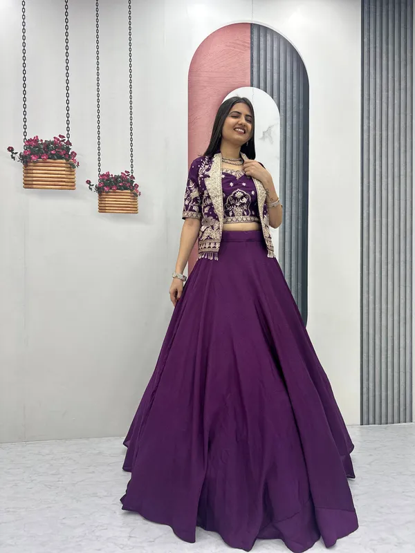 Purple_Embroidered_Lehenga_Choli_Set_For_Women