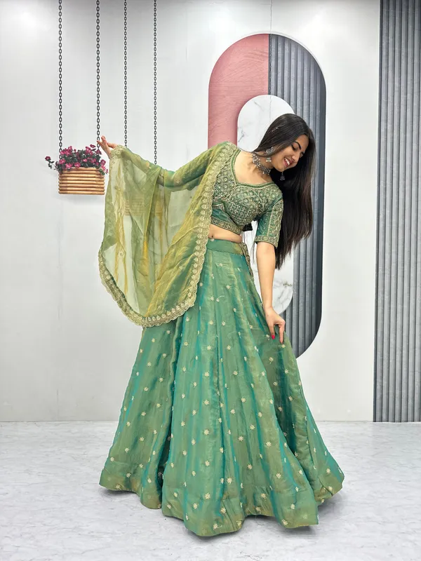 Green_Embroidered_Lehenga_Choli_For_Women
