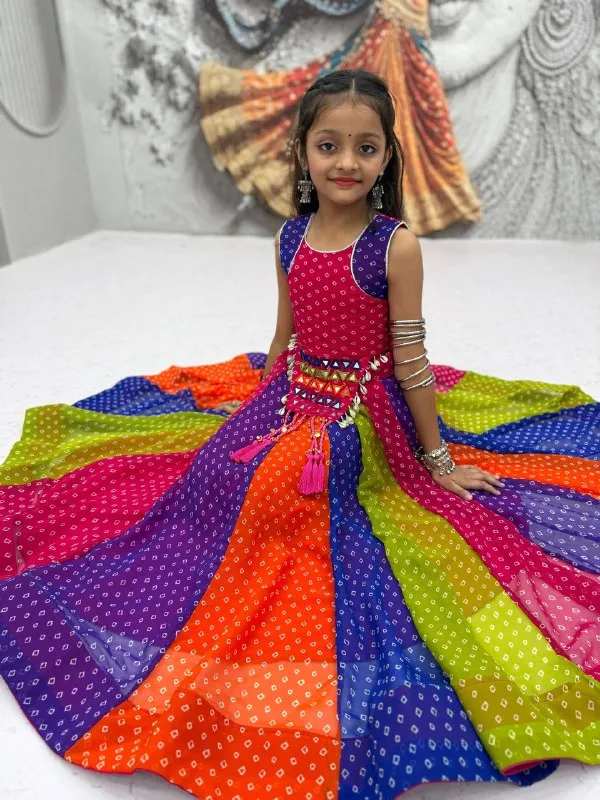 Multicolour_Printed_Lehenga_Dress_For_Girls