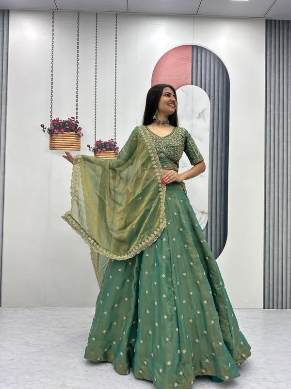 Green_Embroidered_Lehenga_Choli_For_Women