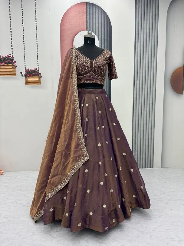 Brown_Embroidered_Lehenga_Choli_Set_For_Women