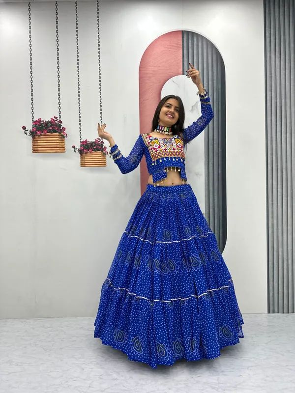 Blue_Printed_Flared_Lehenga_Choli_For_Women