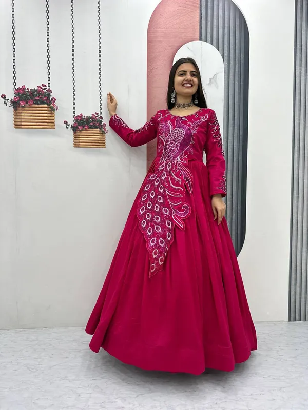 Magenta_Embroidered_Anarkali_Gown_For_Women