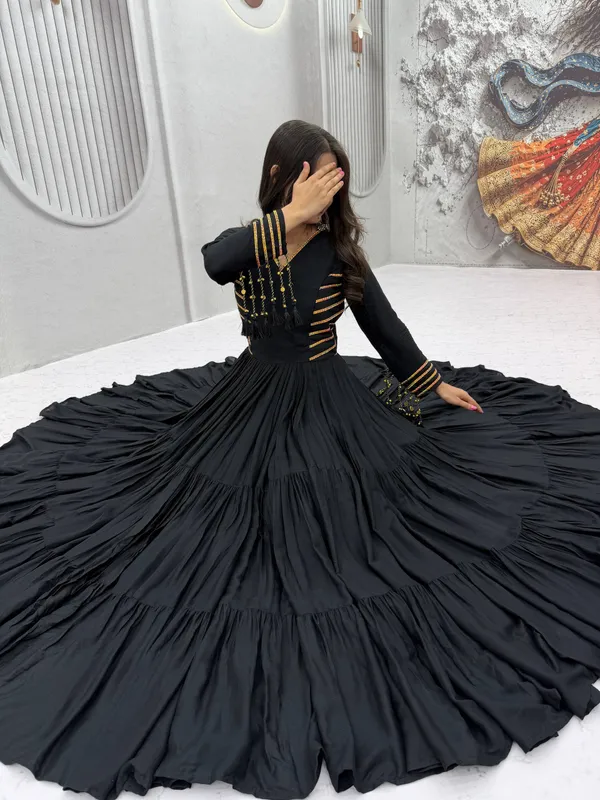 Black_Full_Sleeve_Flared_Anarkali_Dress_For_Women