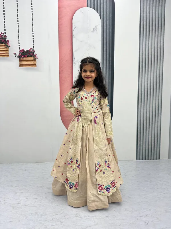 Beige_Embroidered_Anarkali_Dress_For_Girls