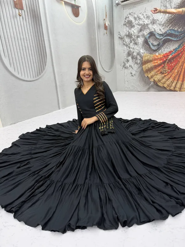 Black_Full_Sleeve_Flared_Anarkali_Dress_For_Women