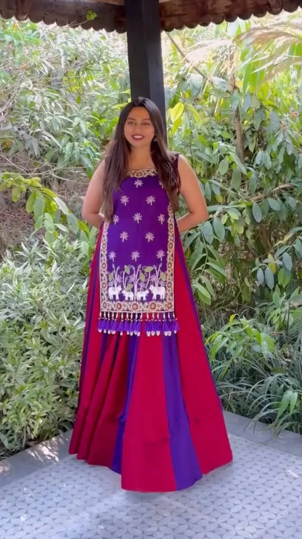 Purple_Embellished_Anarkali_Lehenga_Set_For_Women