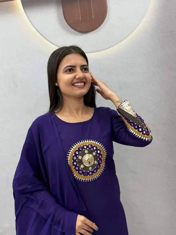 Purple_Embroidered_Straight_Kurta_Set_For_Women